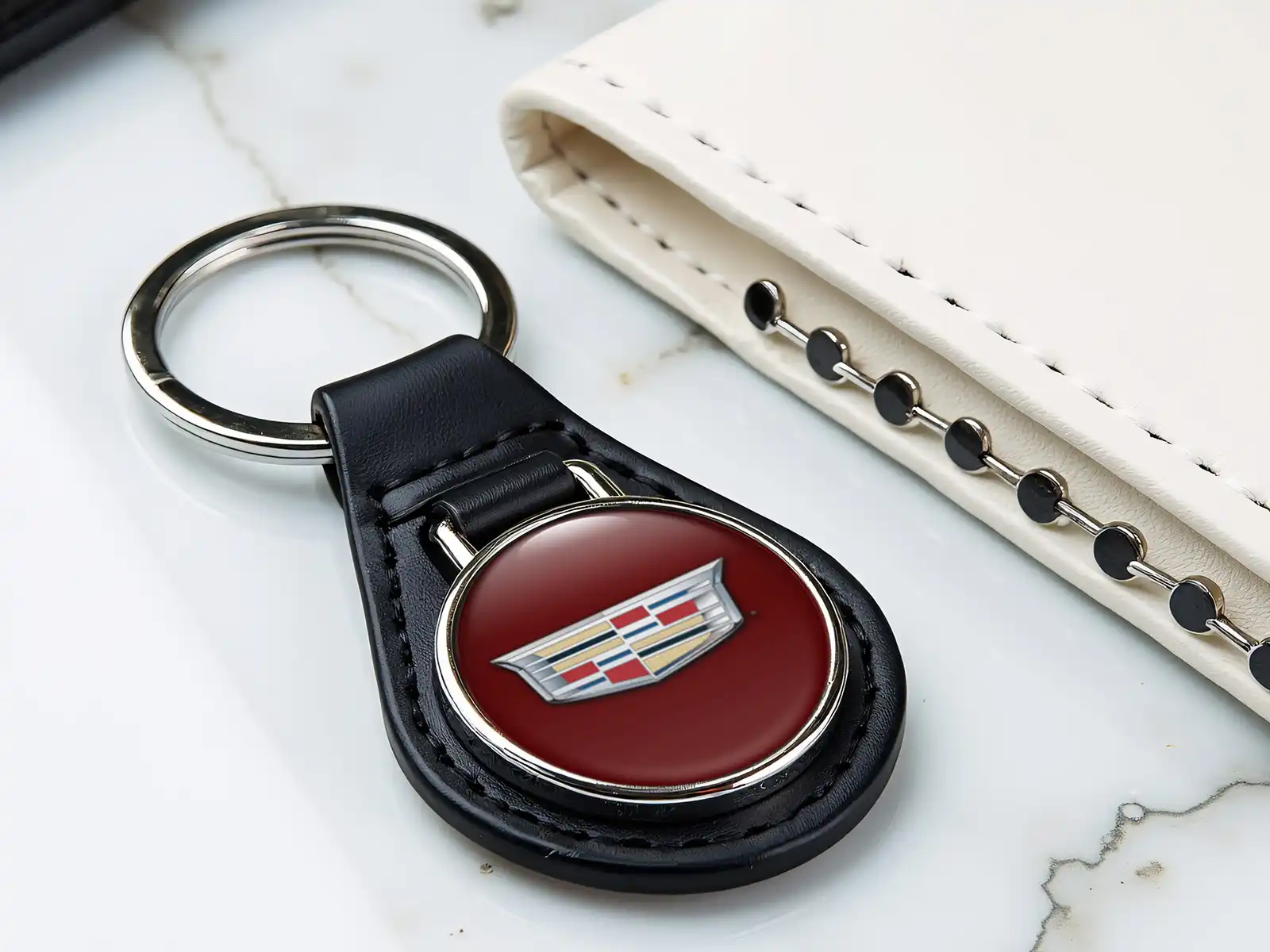 Cadillac Leather Keychain Durable Style Limited Edition